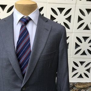 Paul Stuart Sports Coat Lightweight STUART III Gray Purple Striped Size 39 R